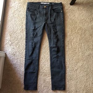 Black Distressed Jeans